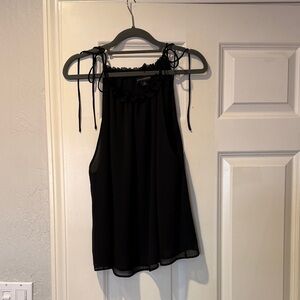 Banana Republic Black Ruffle Halter Tie-Shoulder Camisole